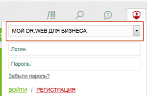 #Dr.Web screen: Вхід в «Мій Dr.Web» також можливий через віджет Профіль